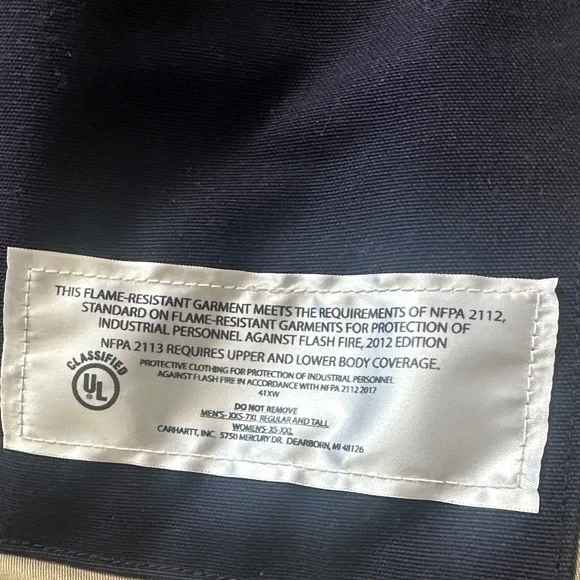 Carhartt Men's Dark Blue Field 2112 Cat 4 FR Jacket - Picture 6 of 7